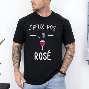 t shirt Je peux pas jai rose noir