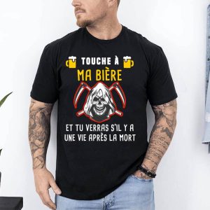 t shirt touche a ma biere noir
