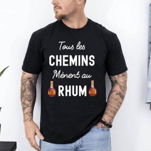 t shirt tous les chemins menent au rhum noir 1