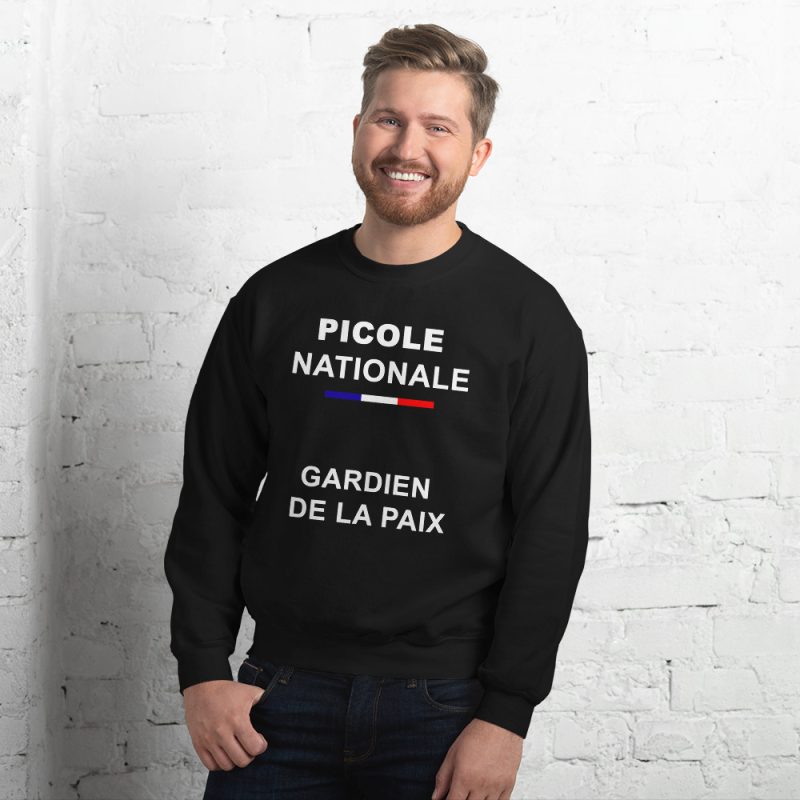 unisex crew neck sweatshirt black front 639b65ed2fc1e
