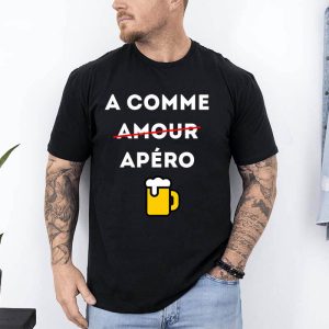 t shirt a comme apero noir