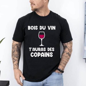 t shirt bois du vin tauras des copains noir