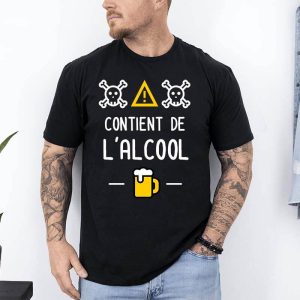t shirt contient de lalcool noir