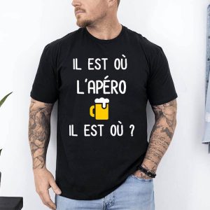 t shirt il est ou l apero noir