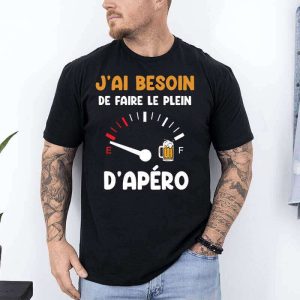 t shirt jai besoin de faire le plein dapero noir