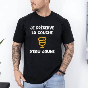 t shirt je preserve la couche deau jaune noir