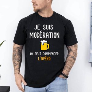 t shirt je suis moderation noir