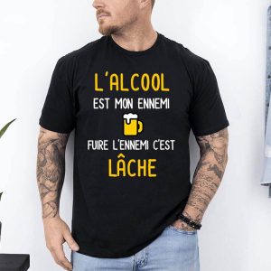 t shirt l alcool est mon ennemi noir