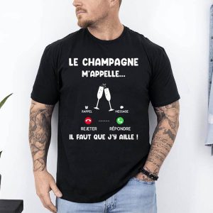 t shirt le champagne mappelle noir