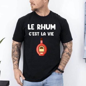 t shirt le rhum cest la vie noir
