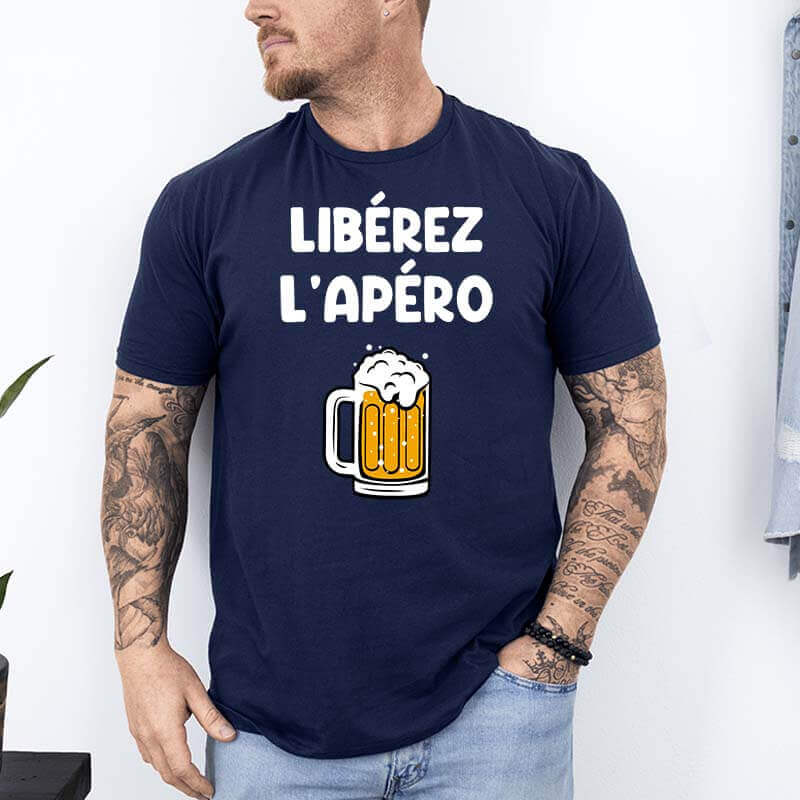 t shirt liberez lapero bleu marine t shirt liberez lapero bleu marine