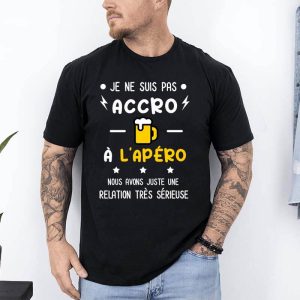 t shirt pas accro a lapero noir