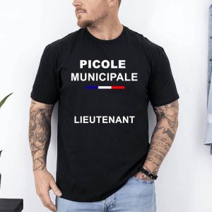 t shirt picole municipale Lieutenant avant noir