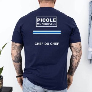 t shirt picole municipale chef du chef arriere bleu marine