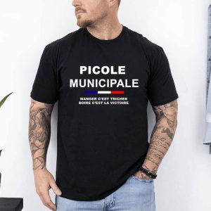 t shirt picole municipale manger cest tricher boire cest la victoire biere avant noir