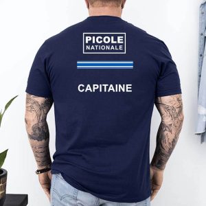 t shirt picole nationale arriere capitaine bleu marine