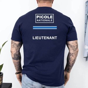 t shirt picole nationale arriere lieutenant bleu marine