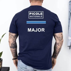 t shirt picole nationale arriere major bleu marine