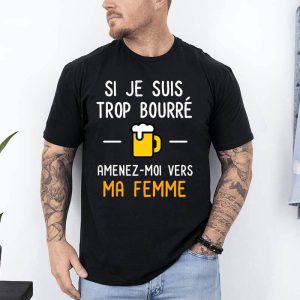 t shirt si je suis bourre noir