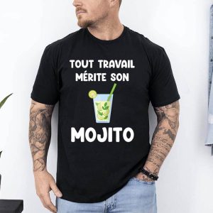 t shirt tout travail merite mojito noir