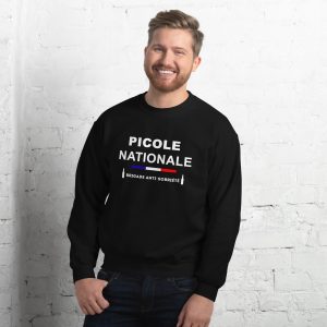 unisex crew neck sweatshirt black front 66cc8c95616f0