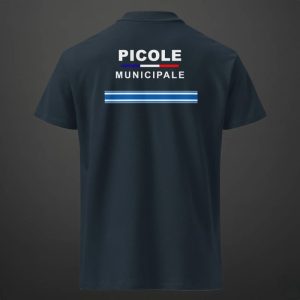 polo picole municipale arriere bleu marine