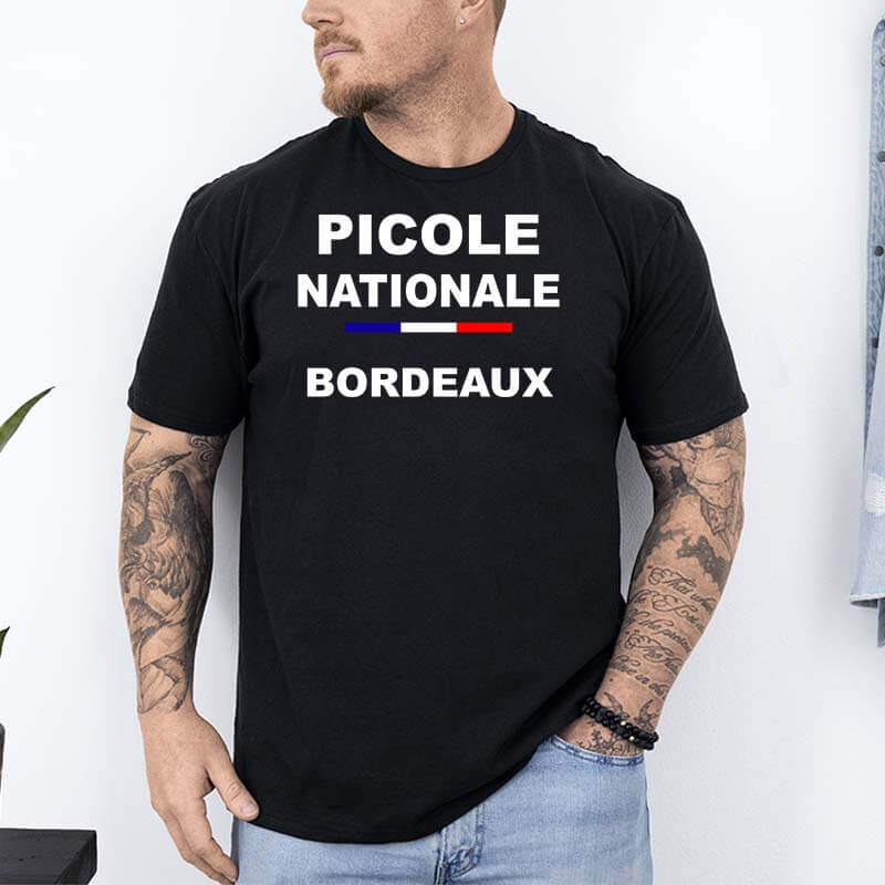 t shirt picole nationale bordeaux noir