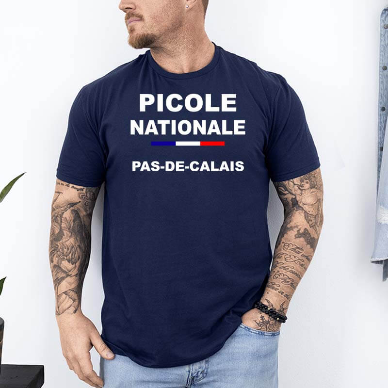 t shirt picole nationale pas de calais bleu marine