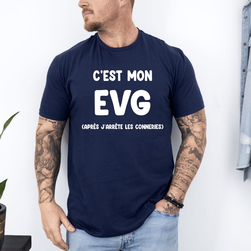 T shirt cest mon evg bleu marine 1