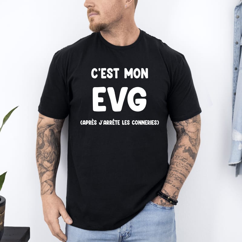 T shirt cest mon evg noir 1