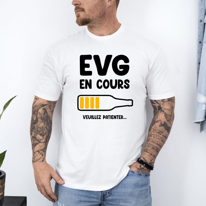 T shirt evg en cours biere blanc