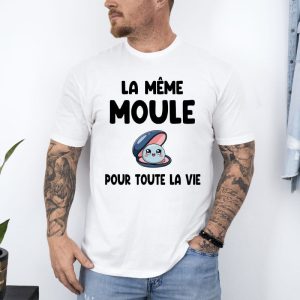T shirt evg meme moule pour toute la vie blanc