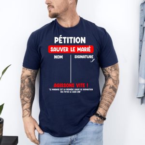 T shirt evg petition sauver le marie bleu marine