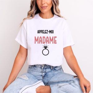 T shirt evjf appelez moi madame blanc