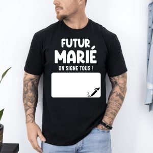 T shirt futur marie on signe tous noir