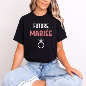 T shirt future mariee bague noir