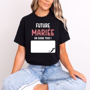 T shirt future mariee on signe tous noir