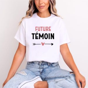 T shirt future temoin mariage blanc