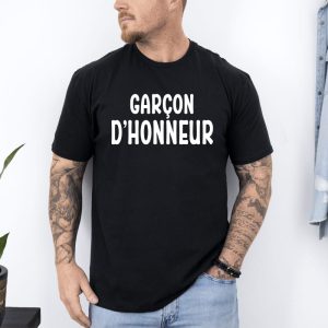 T shirt garcon dhonneur evg mariage noir