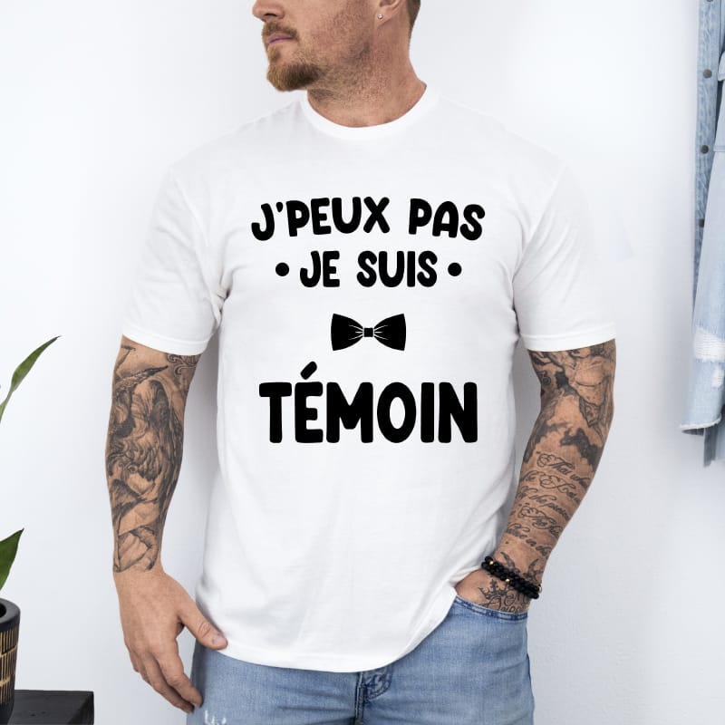 T shirt je peux pas je suis temoin blanc