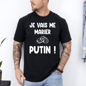 T shirt je vais me marier putin noir