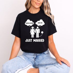 T shirt just married game drole humour noir