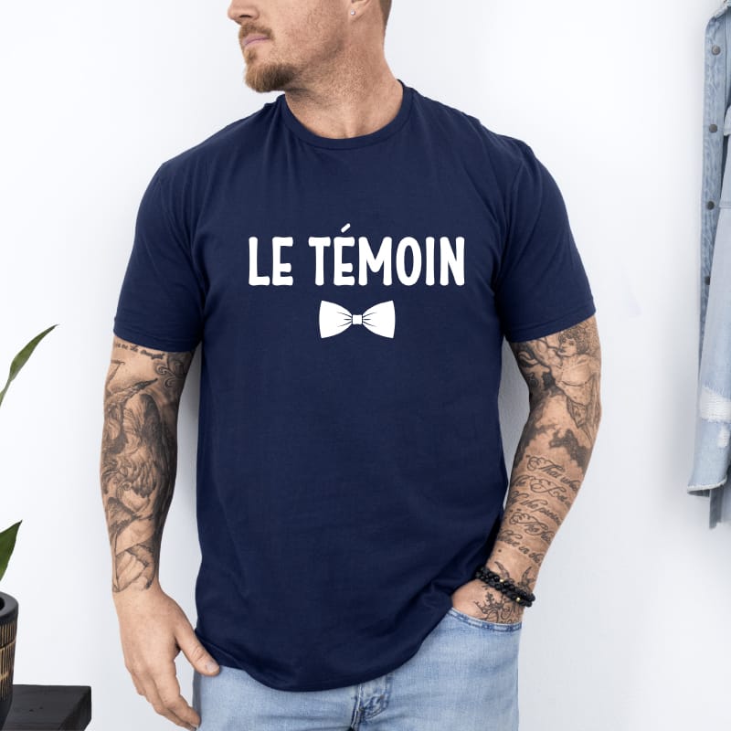 T shirt le temoin bleu marine