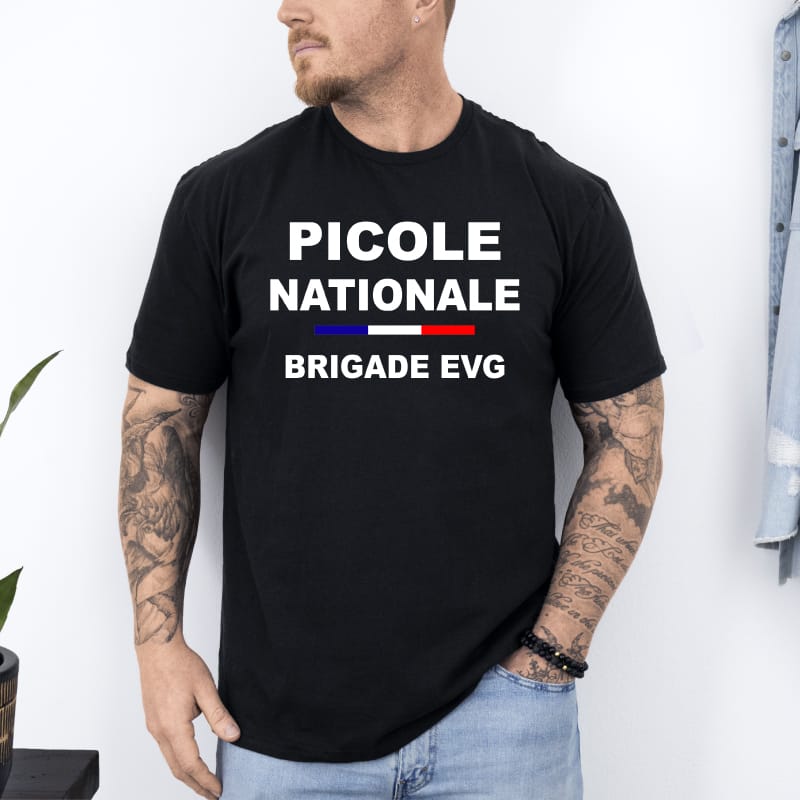 T shirt picole nationale brigade evg noir