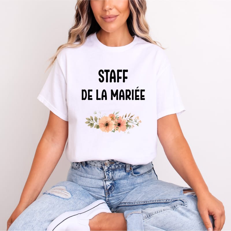 T shirt staff de la mariee blanc