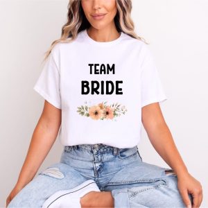 T shirt team bride blanc