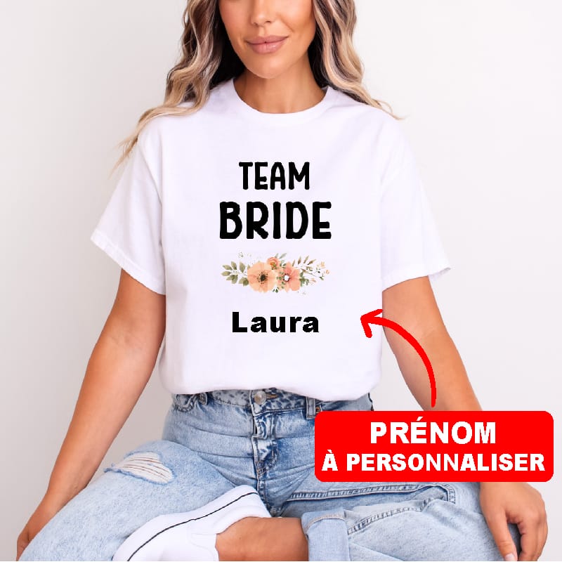 T-shirt team bride personnalisé prénom – Image 3