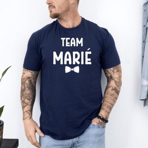 T shirt team marie bleu marine