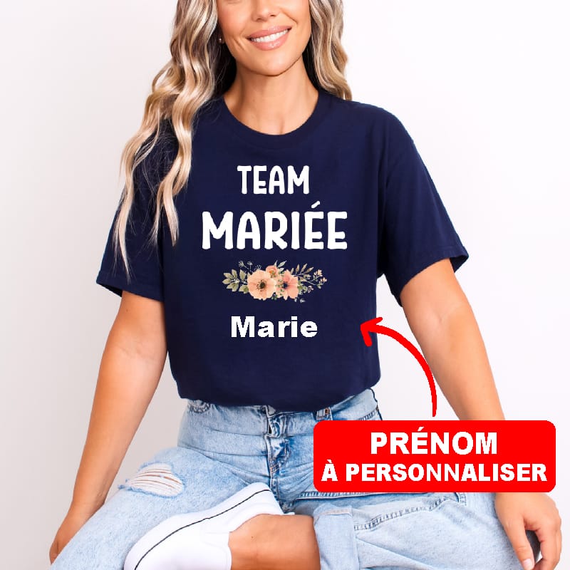 T-shirt team mariée personnalisé prénom – Image 3