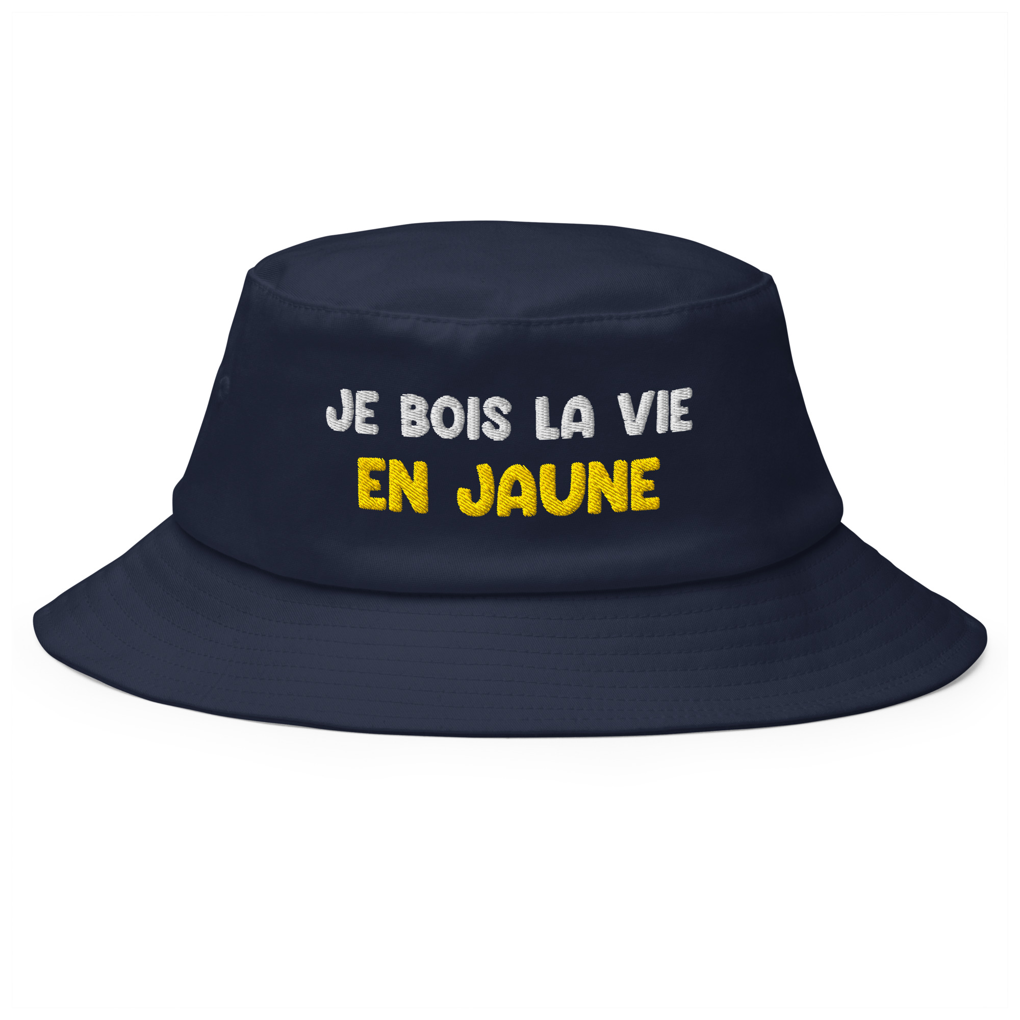 Bob je bois la vie en jaune bleu marine